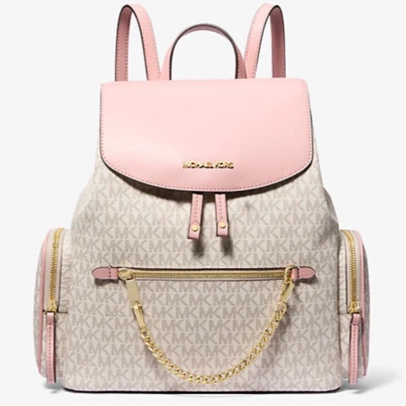 Michael Kors Handbags - MICHAEL KORS JET SET LARGE LOGO CHAIN BACKPACK $558 AUTHENTIC NIP